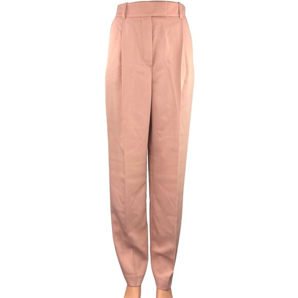 NEW Mango Pink High Rise Front Pleated Business Career Wide Leg Dress Pants 2 - Picture 1 of 5